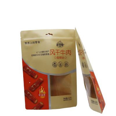 China Resealable Food Plastic Bag Paper Food Packaging Kraft Paper With Zipper Bag With Window for sale