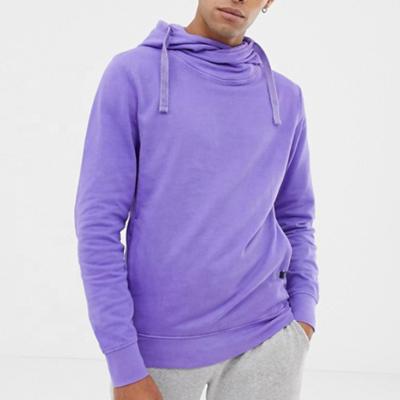 China custom made high quality Anti-wrinkle winter hoodies vintage washed plain oversized 100% cotton men pullover hoodie for sale