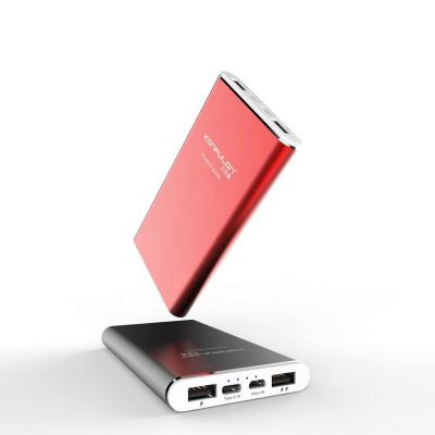 China Portable Aluminum Alloy Fast Style Konfulon Support Battery Banks LED Light 10000 mAh QC&PD Fast Charging Power Bank for sale