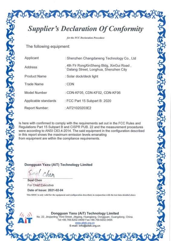 FCC - Shenzhen Changdaneng Technology Co., Ltd.