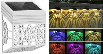 China Unique Pattern design solar fence lights outdoor LED lighting waterprooof durable garden light for sale