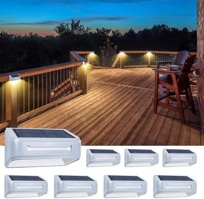 China Outdoor Waterproof Solar Garden Fence Light  Solar Powered Led Porch Wall Lamp Step Deck Light for sale