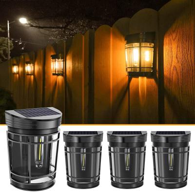 China Outdoor Waterproof Garden Fence Light Wall Mounted Lamp Solar Powered Led Wall Lights for sale