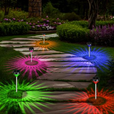 China Garden Solar Pathway Light Insert Lawns RGB Change Waterproof IP65 Landscape Light Patio Decoration for sale