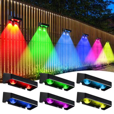 China Solar Powered Wall Lights for Exterior Waterproof LED Garden RGB Warm Wall Mounted Fence for sale