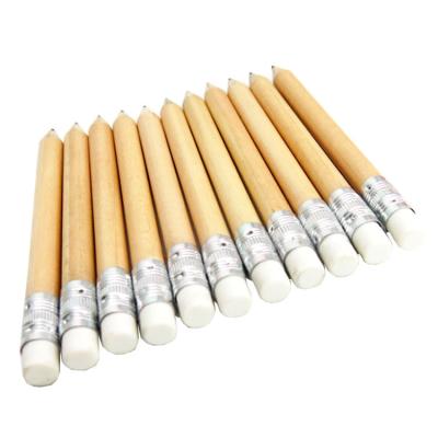 China Material 2021 Logo Bulk Custom Made Wooden Cheap 3.5 Inch Mini Soft Natural Wood Hex Golf Pencil for sale