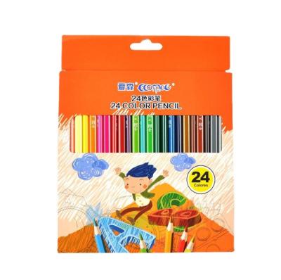 China Poplar Wood COLOR Pencil Lead 12color 24 color 36 color setSchool packaging color pencils set kids for sale