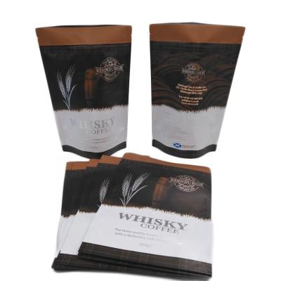 China Zipper Lock+tear Notch Custom Printing 500g 1kg Matte Stand Up Coffee Bags With Valve Coffee Bag Plastic Ziplock Aluminum Foil Mylar Empty Coffee Bag for sale