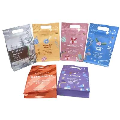 China Recyclable Luxury Custom Spa Bath Soak Scrub Epsom Salt Unscented Formula Bag Pack Relax Herbal Muscle Recovery Bath Salt for sale