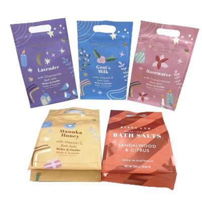 China Recyclable Custom Printed Body Soap Scrub Zipper Plastic Bag Bath Salt Coffee Gold Printing Body Scrub Pouch Standing Zip Lock for sale