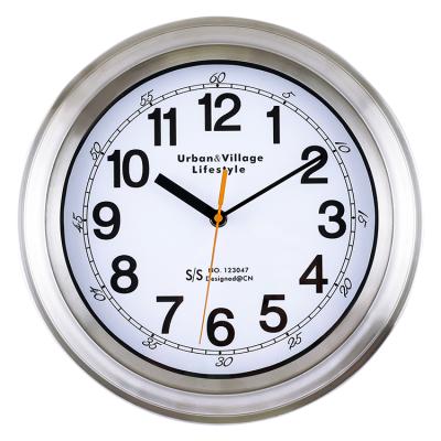 China Antique Style Metal Wall Hanging Clock Stainless Steel Wall Clock For Home Use for sale