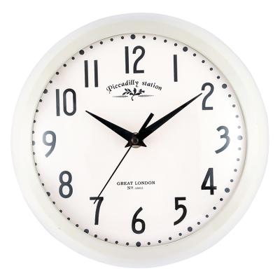 China BRIEF Cool Size Round View Wall Decor Cream Quartz Metal Wall Clock for sale