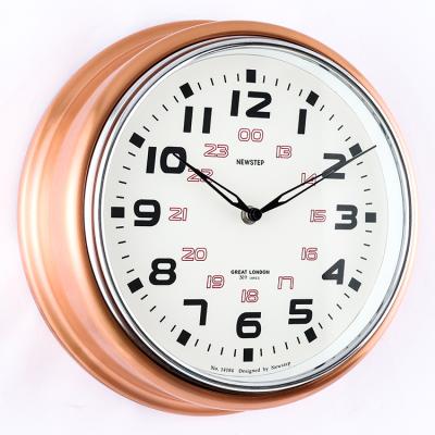 China INSTRUCTION 12 inch 10.5 thick metal wall clock quartz wall decor copper luster plate for sale