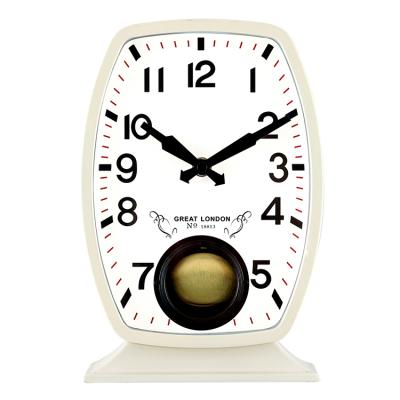 China Hot selling antique digital clock quartz table clock antique style metal desk clock pendulum clock OEM ODM for sale