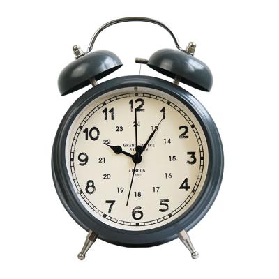 China Decorative Antique Kids Metal Home Style Alarm Clock Quartz Digital Table Clock for Bed Room for sale