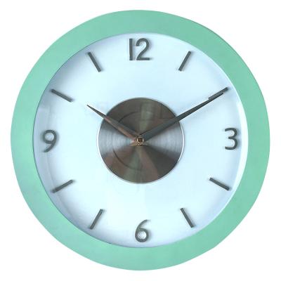 China LUMINOVA 12 inch simple round plastic wall clock quartz wall clock for living room with customized logo for sale