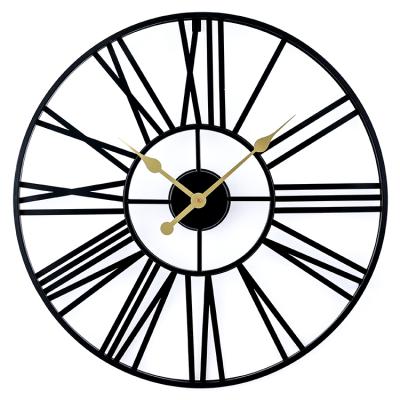 China Creative Oversized Modern Home Decor Wall Clock Metal Wire Clock Iron Art Oversized Modern Clock Wholesale for Living Room for sale