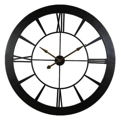 China Antique Style 47 Inch Oversized Round Metal Frame Large Roman Numeral Decor Metal Wire Clock for sale