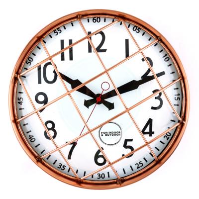 China Creative home decor wall clock quartz wall clock metal waterproof digital wall clock for indoor and garden for sale