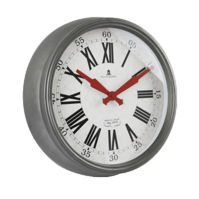 China Antique Waterproof Classic Fine Size Metal Style Gray Color Number Wall Clock Quartz Wall Clock Roman Outdoor Clock for sale