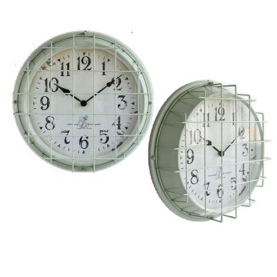 China LUMINOVA 16 Inch Discovery Size Metal Caged Front Outdoor Wall Clock in Quartz Outdoor and Indoor Wall Clock for sale