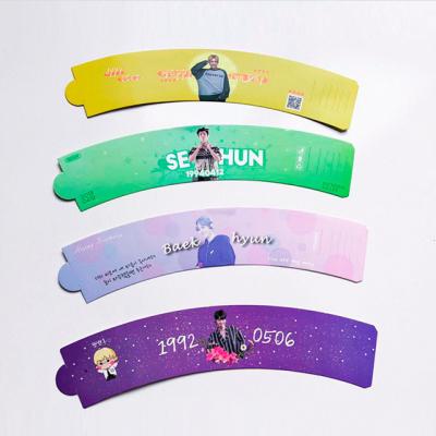 China Factory wholesale custom exo recyclable seventeen nct kpop idol fan event support paper cup sleeves for sale