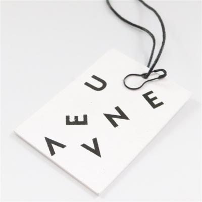 China Recyled Customized Fashion Design Name Logo Hand Tags Garment Labels Apparel Handbag Swing Paper Tags With String for sale