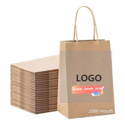 China Custom Logo Wedding Biodegradable Stain Hang Cardboard Gift Bag Superb Kraft Paper Bag 2500 The Mouth Ultra Durable Paper Bag for sale