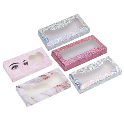 China Disposable wholesale custom logo lashbox packaging empty paper wick case eyelash box container for sale