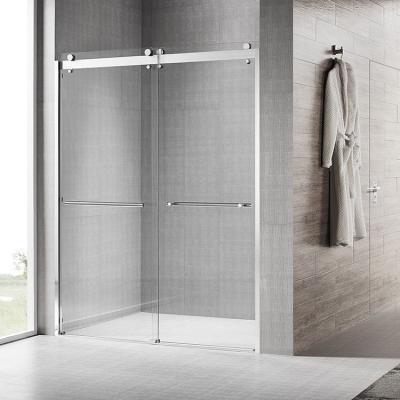 China Modern Bathroom Luxury Frameless Enclosure Customize Sliding Tempered Glass Double Bath Shower Doors for sale