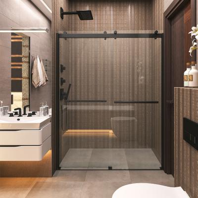 China Soft Closing Double Roller 1 Shower Sets Shower Sets Modern Frameless Double Side Glass Doors OEM ODM Sliding Door for sale