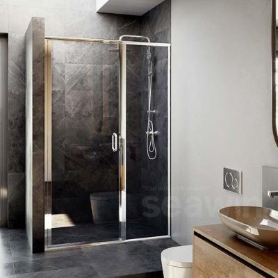 China Smoothly Slide Modern Style Shower Room Pivot Shower Glass Swing Door With Frame for sale