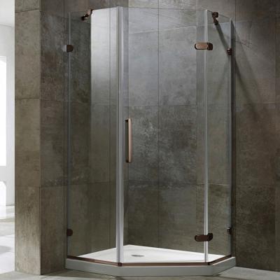 China Diamond Stainless Steel Shower Enclosure Modern Corner Cubicle Shower Glass Door for sale