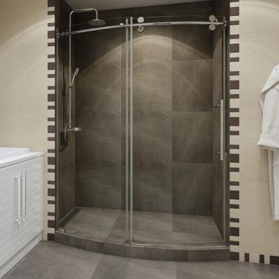 China Modern Custom Acceptable Round Curved Bathroom Single Sliding Shower Door for sale