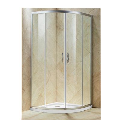 China Modern Customized Corner Round Sliding Arc Shower Enclosure Curved Glass Enclosure for sale