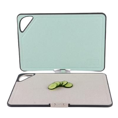 China Sustainable Multifunctional Kitchen Chopper Wheat Straw Cutting Board Portable Chopping Board With Sharpening Kitchen Stone Tools for sale