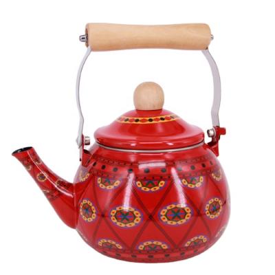 China Sustainable New Trend Vintage Enamel Teapot Coffee Pot Chinese Style Souvenir for sale