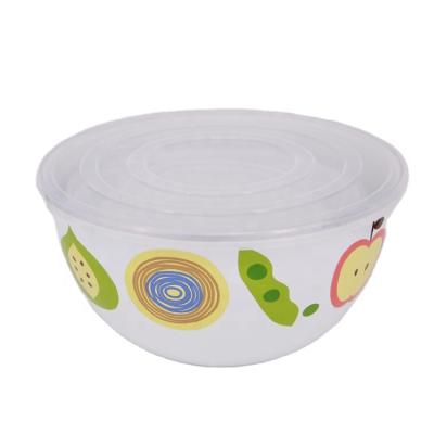 China Sustainable Wholesale Metal Logo Printing Enamel Bowl Custom Salad Serving Bowl for sale