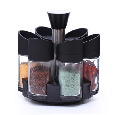 China 100ml 6 Viable Kitchen Spice Condiment Bottles Glass Seasoning Set for sale