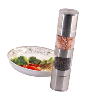 China Sustainable Household Kitchen Tools Stainless Steel Manual Sea Salt Pepper Mills Grinder Spice Grinder Salt Shakers For Kitchen Cooking for sale