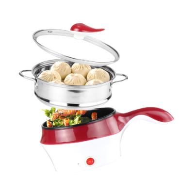 China 1.2L Hotel Electric Cooker Multifunctional Hot Pot Nonstick Food Noodle Mini Cooking Soup Heater Pot Frying Pan Egg Steamer Frying Pan for sale