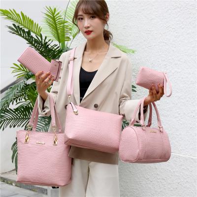 China 2021 Classic Fashion 6 Pcs Set Lady Fashion Bag Compound Bag Handbag With Wallet for sale