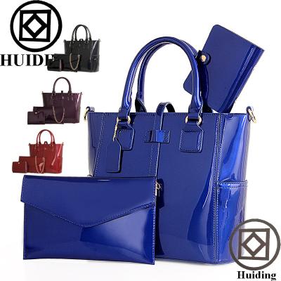 China PU Patent Leather Handbag For Stylish OL Set Bag Accept Customized Logo for sale