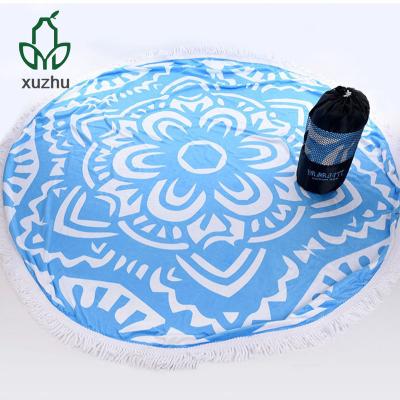 China Round QUICK DRY Mandala Printed Microfiber Beach Towel for sale