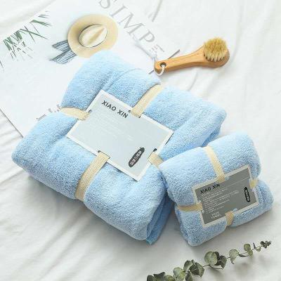 China QUICK DRY Each Set 2 Pcs Microfiber Cloth Quick Drying Hair Wrap Towel Microfiber Bath Towel Eco-Friendly Set for sale