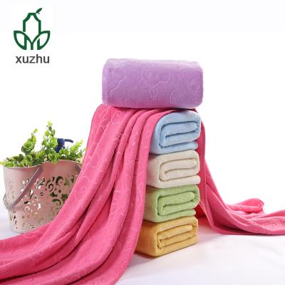 China Disposable Custom Embossing Microfiber Bath Towel Body Wrap Towel for sale