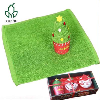 China Strong Water Absorption Cotton Toughen Gift Towel Christmas Face Towel Gift Set for sale