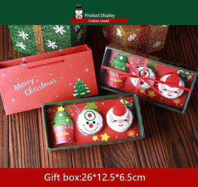 China Strong Water Absorption Promotion Christmas Towel Gift Face Towel Gift Set for sale