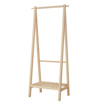 China Simple Adjustable Modern Minimalist Cloakroom (Waist) Clothes Rack Kids Wooden Coat Hangers for sale