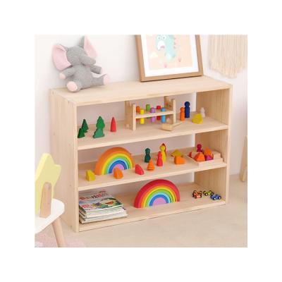 China Modern Library Book Shelves Kids Storage Toys Wooden Children's Shelf for sale